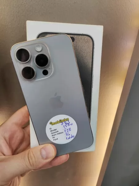 Kutulu İkinci El iPhone 15 Pro 128 GB - Natürel Titanyum - İkinci El